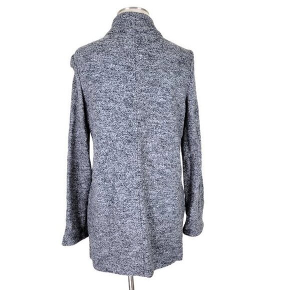 Pure J Jill Cardigan Size S Black Marled Snap Closure High Neck Pockets Longline - Picture 4 of 11
